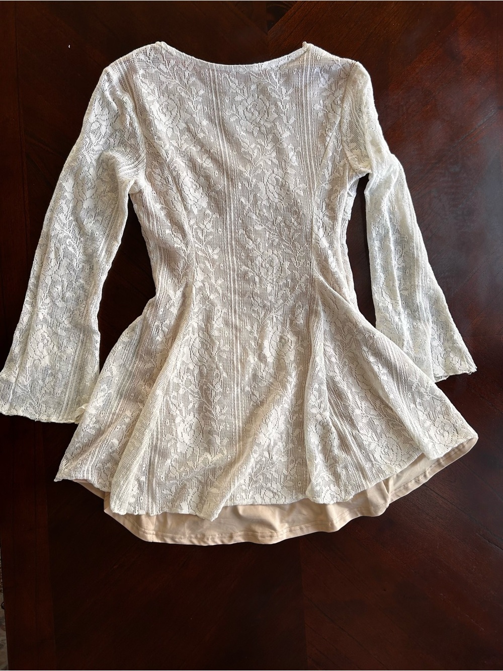 Studio Mejiu Cream Lace Fit-and-Flare Mini Dress size S